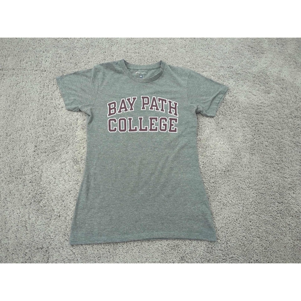 Bay Path College T Shirt Womens Small Gray Champion Short Sleeve‎ Top Tee